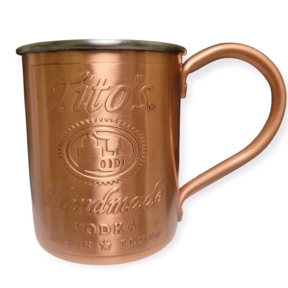 Tito's Handmade Vodka Copper Stainless Steel Metal Moscow Mule Bar Cup